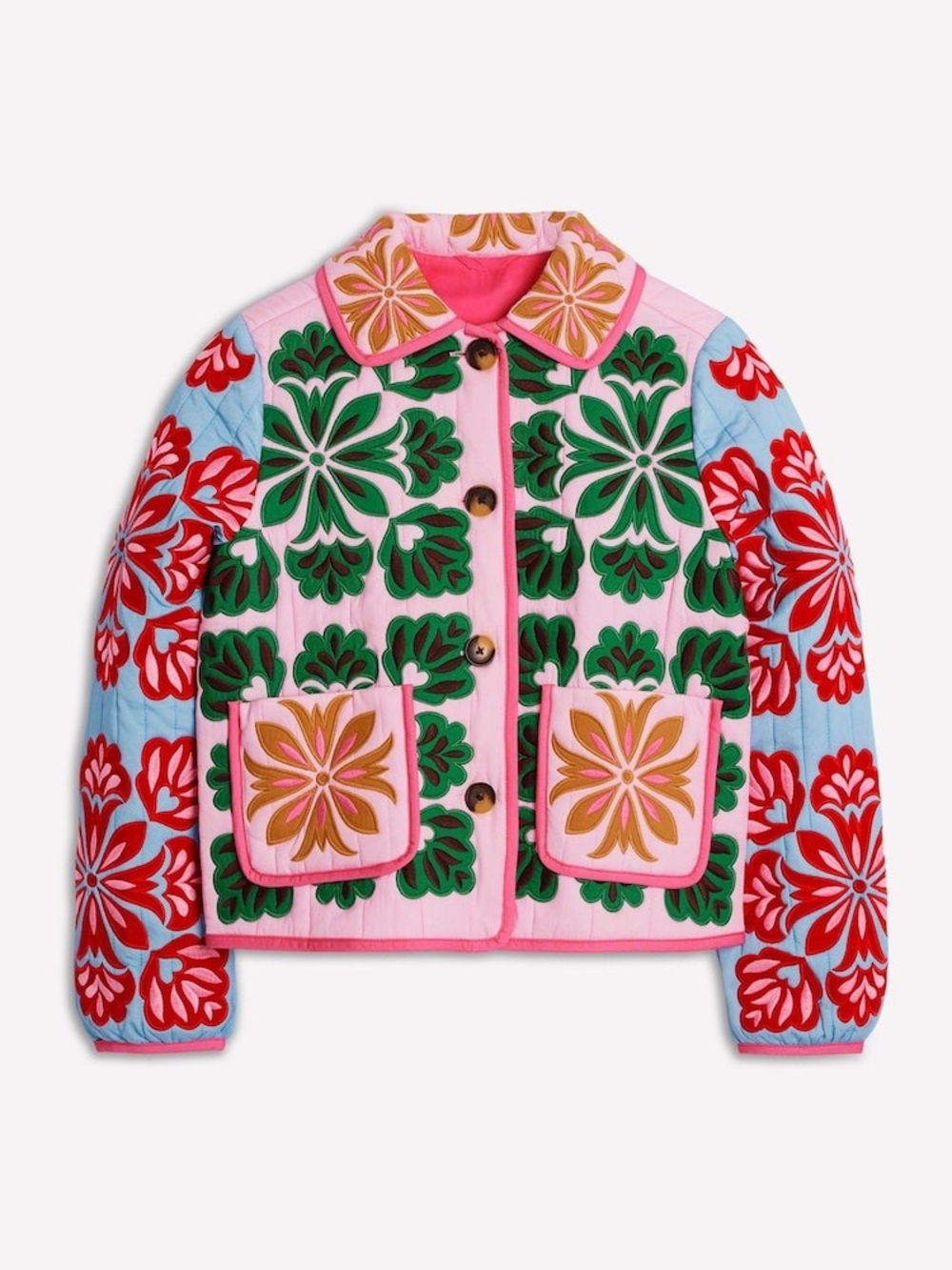 Boden Fitzrovia Embroidered Quilted Jacket US 8 UK 12 Floral NWT - Picture 4 of 9